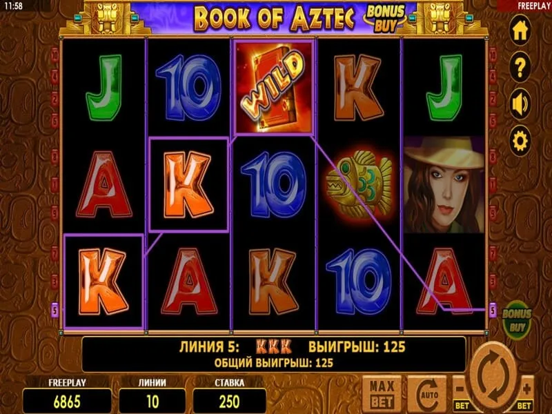 BONUSSPINS в слоте Book of Aztec Bonus Buy