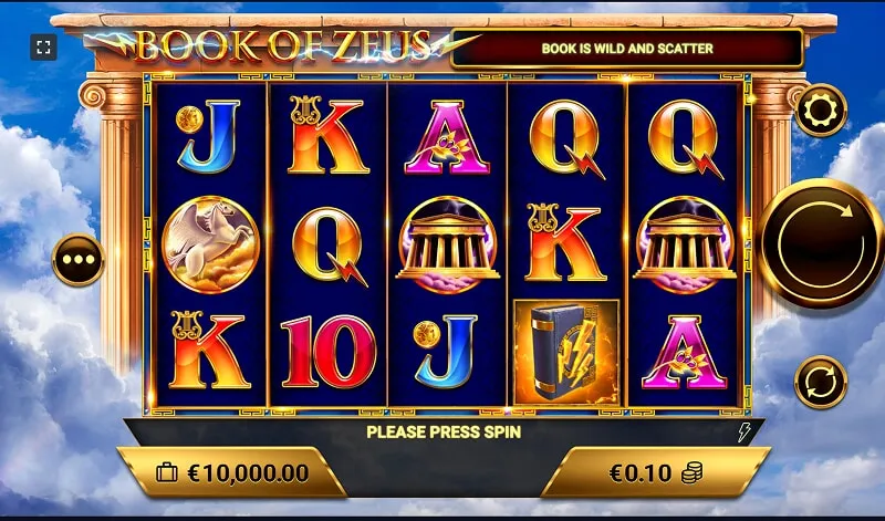 Features of the Book of Zeus game