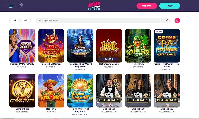 Características principales de Wild Fortune Casino