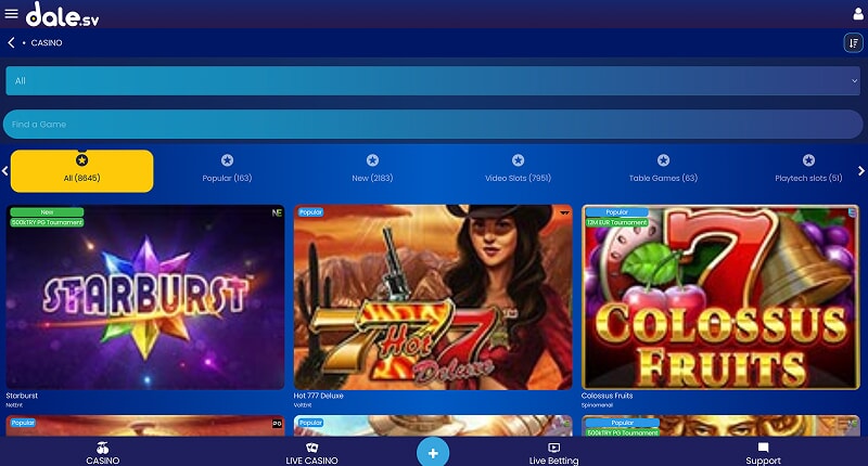 Преимущества онлайн казино Dale для игры в Book of Dead