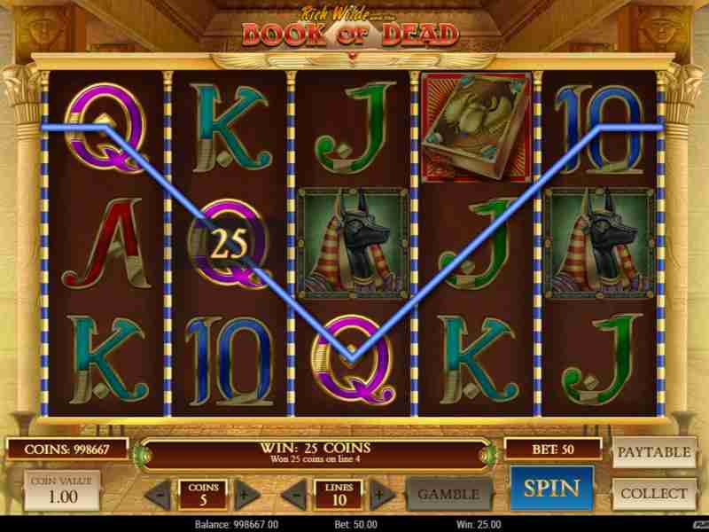 Playing for money in Book of Dead slot