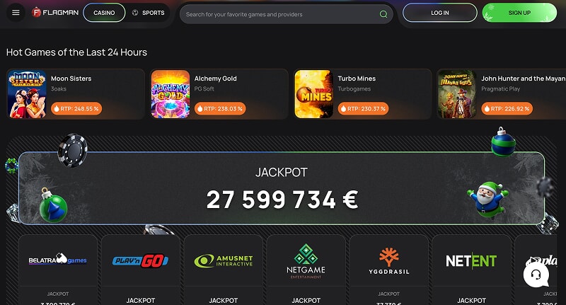 Регистрация в онлайн казино Flagman