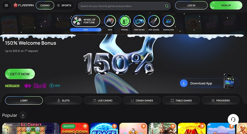 Бонусы Flagman Casino для игроков Book of Dead