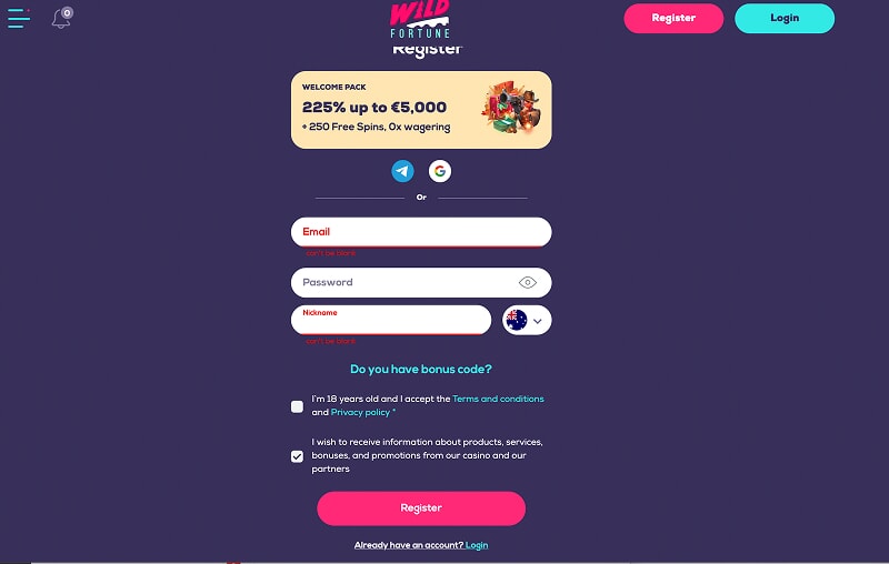 Платёжные методы в Wild Fortune